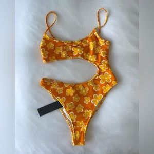 Triangl Marvi Orange Floral One Piece